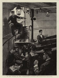 Dans la tourelle du HMS Conqueror, chargement des canons de quarante-cinq tonnes - Charles J. Staniland