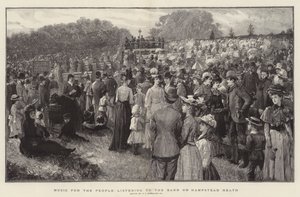 Musique pour le peuple écoutant le groupe sur Hampstead Heath