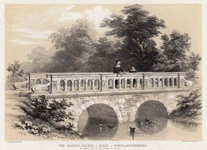 Le pont du jardin à Kirby dans le Northamptonshire, l