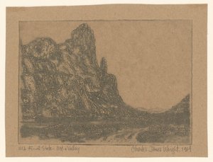 Paysage avec des rochers escarpés - Charles James Wright (signed by artist)