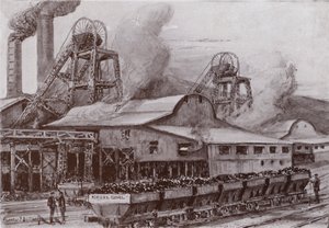Une mine de charbon galloise - Charles John de (after) Lacy