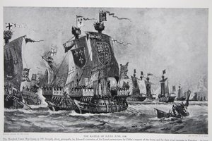 La bataille de Sluys, 24 juin 1340, illustration de 