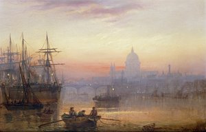 Le bassin de Londres au coucher du soleil