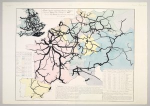 Carte figurative et approximative du mouvement des voyageurs sur les principales voies ferrées d