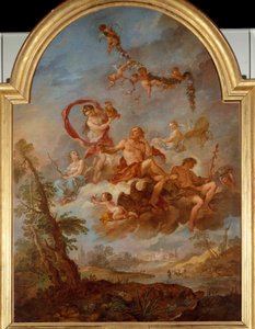 Jupiter servi par Hébé. Hébé, fille de Jupiter, sert son père lors d