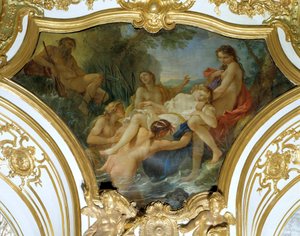 Les Nymphes retirant le corps de Psyché (plafond) - Charles Joseph Natoire