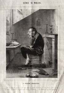 Scènes de Moeurs: Le Problème embarrassant - Charles Joseph Traviès de Villers