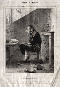 Scènes de Moeurs : Le Problème embarrassant... - Charles Joseph Traviès de Villers