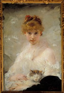 Jeune fille avec chat