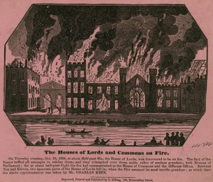 Les Chambres des Lords et des Communes en feu, 16 octobre 1834