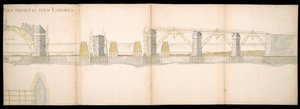 Conceptions du pont projeté sur la Tamise à Londres, BL Maps C.49.e.76 - Charles Labelye