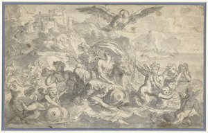 Europe et le taureau entourés de dieux marins - Charles Le Brun