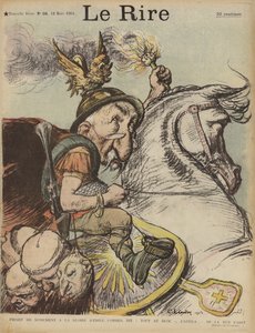 Caricature du Premier ministre français Émile Combes en Attila le Hun. Illustration pour Le Rire - Charles Leandre