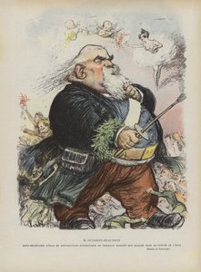 Caricature du peintre et politicien français Étienne Dujardin-Beaumetz. Illustration pour Le Rire