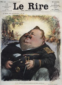 Charles Ier roi du Portugal (1863-1908) - Carlos Ier roi du Portugal et des Algarves - Caricature par Charles Léandre (1862-1934) dans « Le Rire » du 8 novembre
