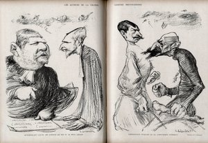 Affaire Dreyfus - Les acteurs de la grande comédie dreyfusienne - Caricature par Charle - Charles Leandre