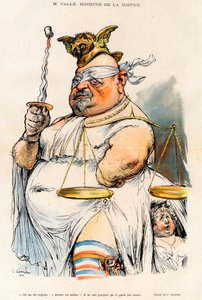 Ernest Vallé (1845-1920) - Ministre de la Justice en 1902 - Caricature de Charles Léandre (1862-1934) dans « Le Rire » 1902 - Charles Leandre