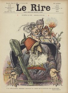 Sa Majesté Abdul Hamid, président honoraire du comité révolutionnaire des Jeunes Turcs. Illustration pour Le Rire