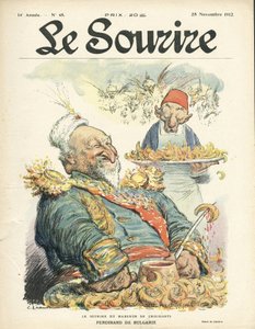 Illustration de Charles Leandre pour la couverture de Le Smile, N° 48, 28/11/12 - Le sourire du mangeur de croissants - Charles Leandre