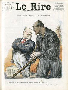 Illustration de Charles Leandre pour la couverture de Le Rire, 23/12/22 - Noël Noël - Président de la République - Poincaré Raymond, Mussolini Benito, Tamer