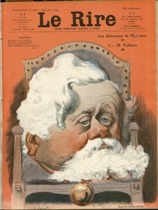 Illustration de Charles Léandre (1862-1934) pour la couverture de Le Rire, No. 149, 09/12/05 - Président de la République, Fauteuil (symbole du pouvoir) - Fallières Armand (1841-1931) - Charles Leandre