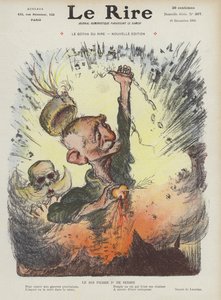 Le roi Pierre Ier de Serbie. Illustration pour Le Rire - Charles Leandre