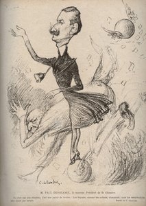 M. Paul Deschanel le nouveau Président de la Chambre - Caricature par Charles Léandre (1862-1934) dans « Le Rire » 1898 - Charles Leandre