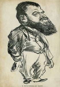 Portrait de Bernard Paul dit Tristan-Bernard, écrivain et comédien français. Caricature par Charles Léandre, dans Contes de Pantruche et d