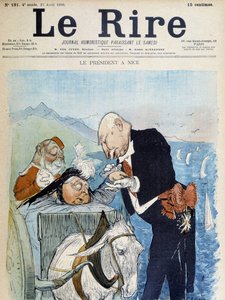Victoria et Félix Faure à Nice - par Léandre, dans « Le Rire » du 23/04/1898 - Charles Leandre