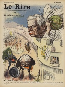 Visite du président Loubet de France en Italie. Illustration pour Le Rire - Charles Leandre