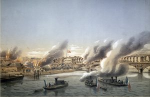Commune de Paris, Semaine Sanglante. La Flotille de la Seine forçant l