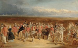 Le croquis final pour Les Golfeurs : Un grand match joué sur les liens de St. Andrews par Sir David Baird, Bt. et Sir Ralph Anstruther, Bt. de Balcaskie, contre le Major Playfair et John Campbell, Esq., de Glensaddell, en 1850