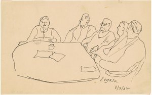 Hommes à une table - Charles Logasa