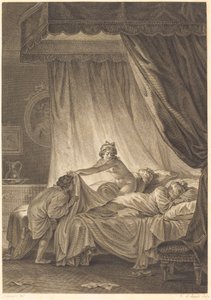 Joconde : Le lit - Charles Louis Lingée after Jean Honoré Fragonard