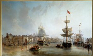 Le port de Rouen en 1855 - Charles Louis Mozin