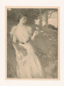 Femme laissant des pétales de fleurs s