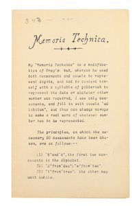 Memoria Technica, Oxford - Charles Lutwidge Dodgson