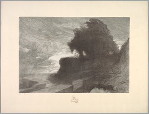 Suite de Paysages: Paysage, Planche 4, Remarque, Serpent - Charles Marie Dulac