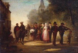 Le mariage villageois, 1872 - Charles Marie Lhuillier