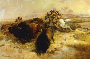 Chasse au bison, 1897 - Charles Marion Russell