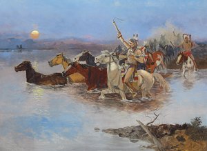 Traversée de la rivière, vers 1895