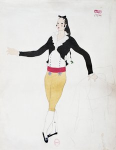 Costume pour le personnage de Figaro du Barbier de Séville de Gioacchino Rossini, croquis de Charles Martin