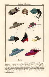 Dessins de chapeaux par la modiste Marcelle Demay