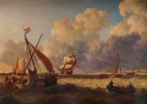 Bateaux de pêche au large de la côte néerlandaise, 1823 - Charles Martin Powell