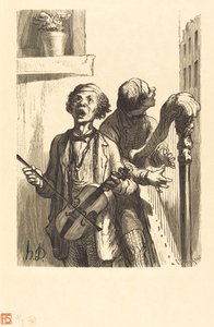 Les Chanteurs de rue - Charles Maurand after Honoré Daumier