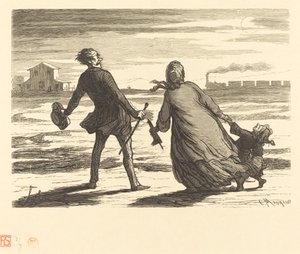 Trop tard ! - Charles Maurand after Honoré Daumier
