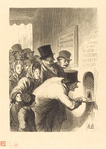 Un guichet de théâtre - Charles Maurand after Honoré Daumier