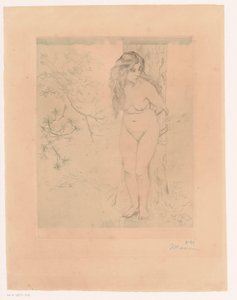 Ève appuyée contre un arbre - Charles Maurin (signed by artist)
