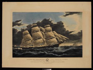 Clipper Dreadnought au large de Tuskar Light, 12 1/2 jours de New York à Liverpool en 13 jours 11 heures, décembre 1854 - Charles & Mcfarlane Duncan (1818 1865) Parsons