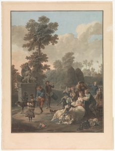 Le Tambourin (série de quatre scènes de la vie villageoise) - Charles Melchior Descourtis